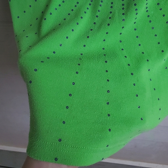 Vibrant Green Y2K Blue Sequin Starburst Embellished Graphic Summer Sweater Vest - Picture 9 of 16